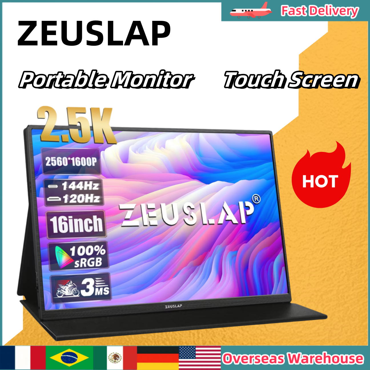 Pc Zotac Gaming - ZEUSLAP Portable Monitor Touch Screen 16