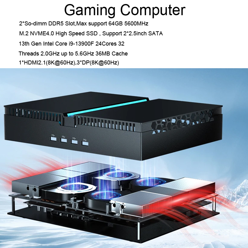 Pc Gaming Prebuilt - Gaming Mini PC Core i9-13900F RTX4070