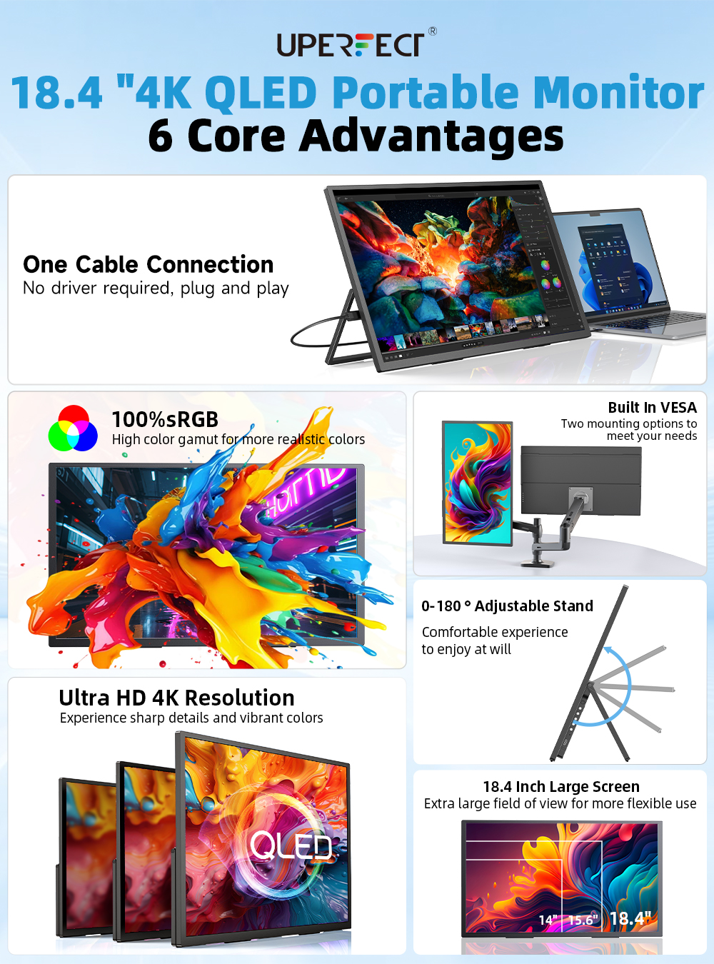 UPERFECT 18.4 inch 4K QLED Por - Pc Zotac Gaming review and price