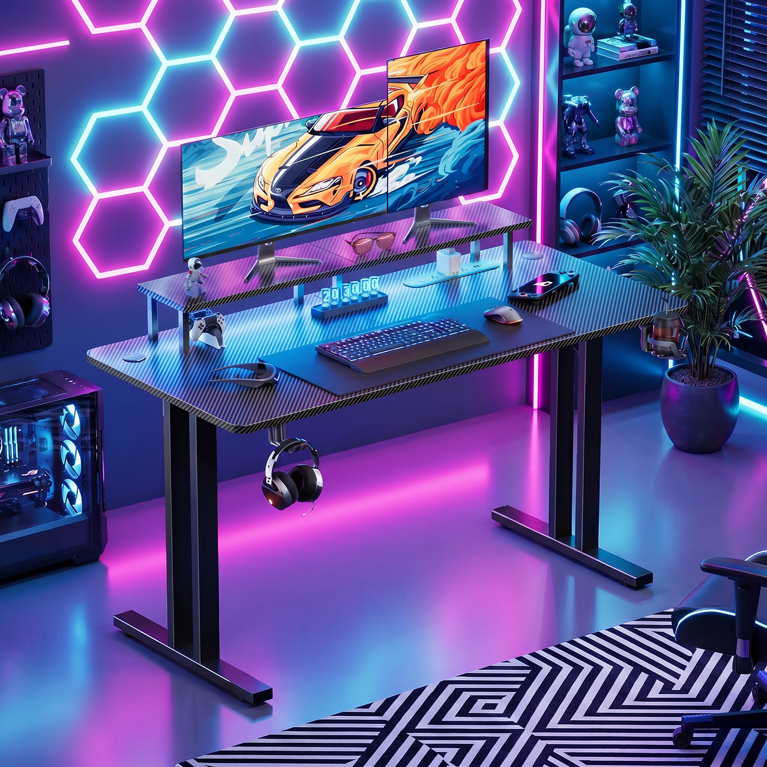 Gaming Desk with LED Lights &  - Pc Zotac Gaming review and price